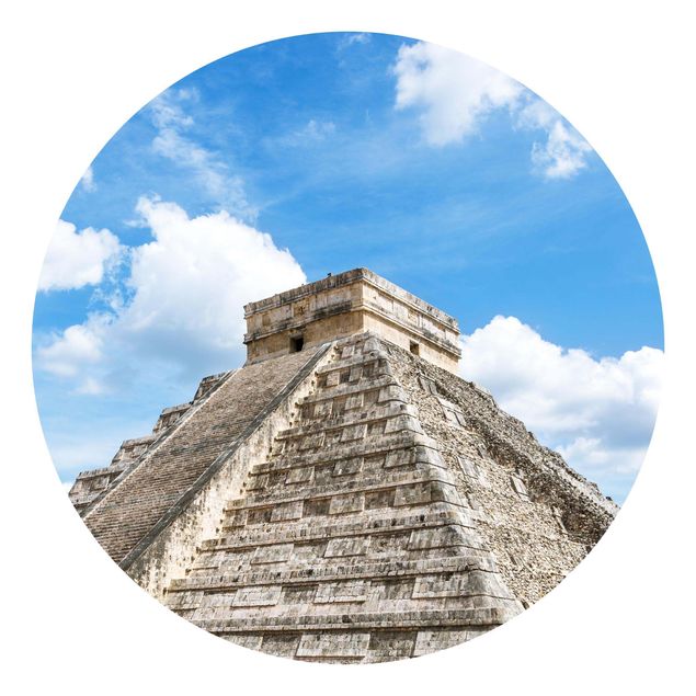 Self-adhesive round wallpaper - Mayan Temple