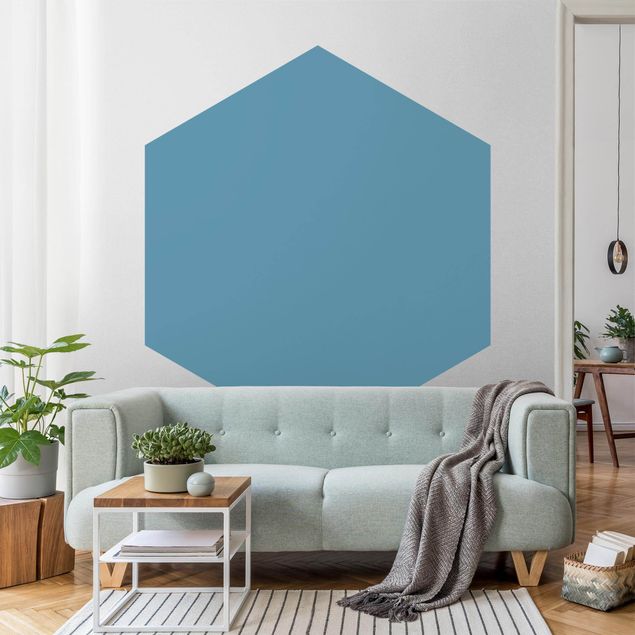 Self-adhesive hexagonal pattern wallpaper - Sea ​​Blue