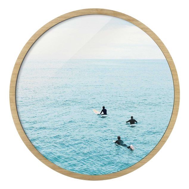 Circular framed print - Calm Seas