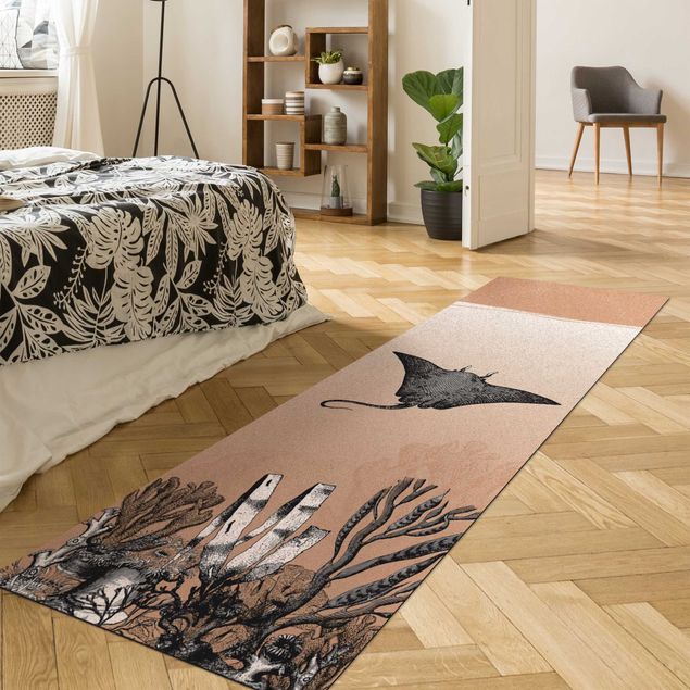 modern area rugs Illusion Of The Ocean Manta Ray