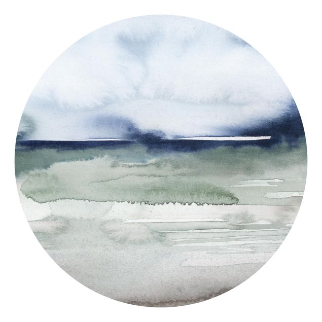 Self-adhesive round wallpaper beach - Ocean Waves I