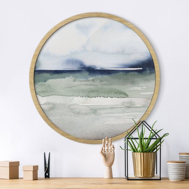 Framed prints round Ocean Waves I