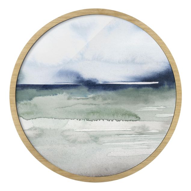 Circular framed print - Ocean Waves I