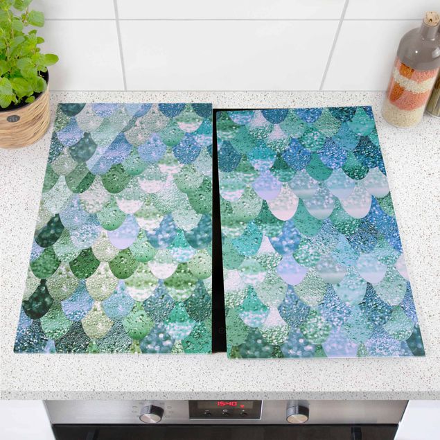 Stove top covers - Mermaid Magic In Turquoise