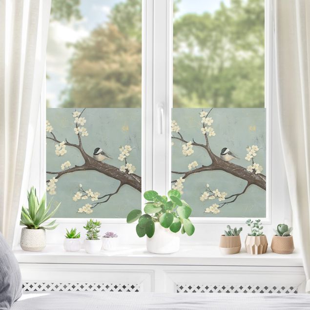 Window decoration - Bird On Cherry Tree