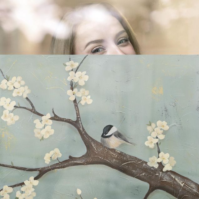 Window decoration - Bird On Cherry Tree