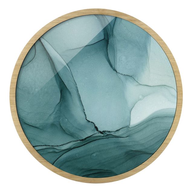 Circular framed print - Mottled Blue Spruce