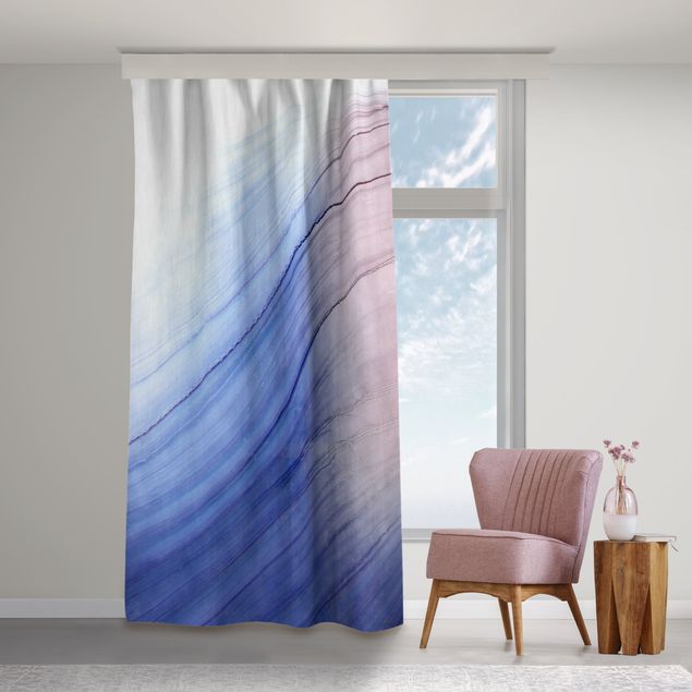 custom curtain Mottled Colours Blue With Light Pink