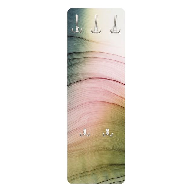 Coat rack modern - Mottled Colours Pink Yellow With Turquoise