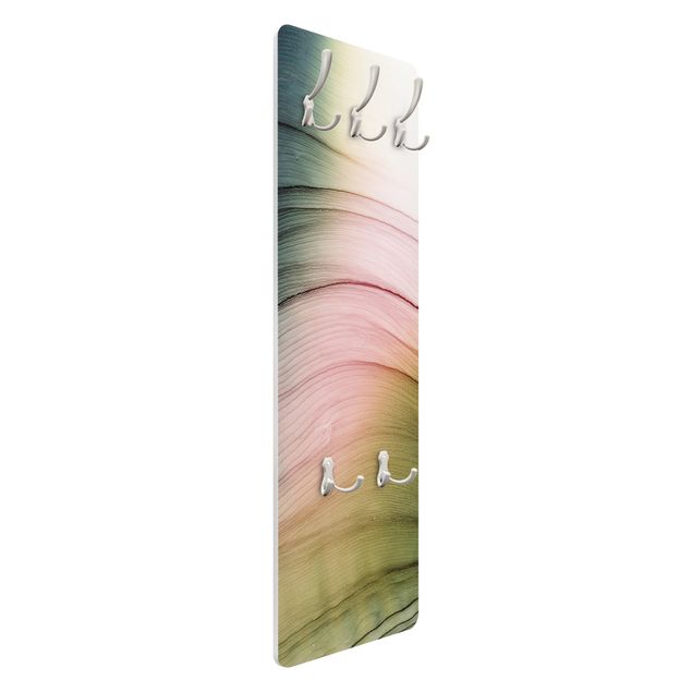 Coat rack modern - Mottled Colours Pink Yellow With Turquoise