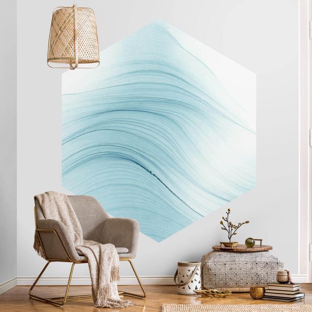 Self-adhesive hexagonal pattern wallpaper - Mottled Touch Of Blue