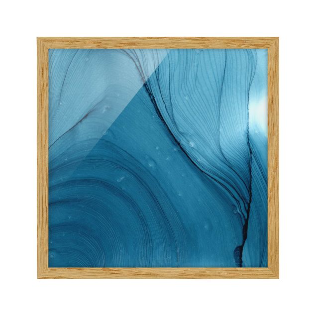 Framed poster - Mottled Blue
