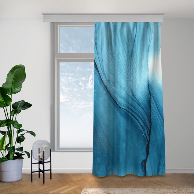 bespoke curtains Mottled Blue