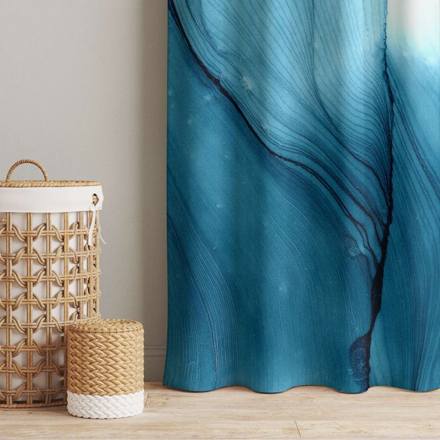 modern curtains for living room Mottled Blue