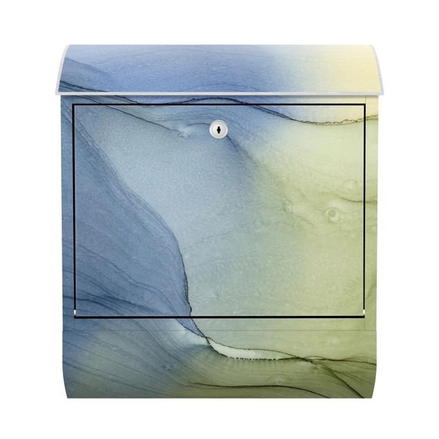 Letterbox - Mottled Bluish Grey With Moss Green