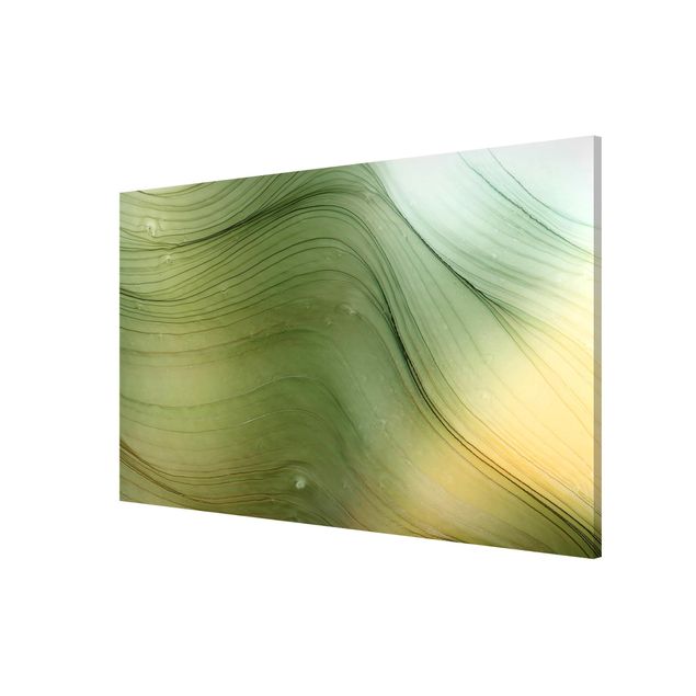 Magnetic memo board - Mottled Green With Honey Yellow