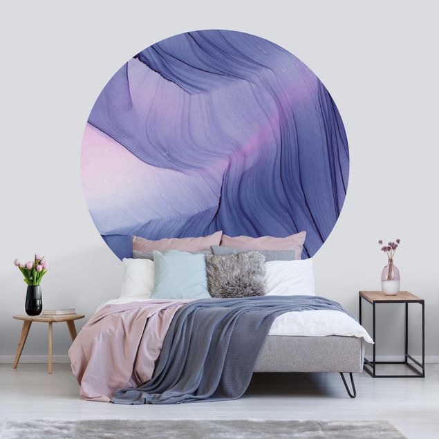 Self-adhesive round wallpaper - Mottled Violet