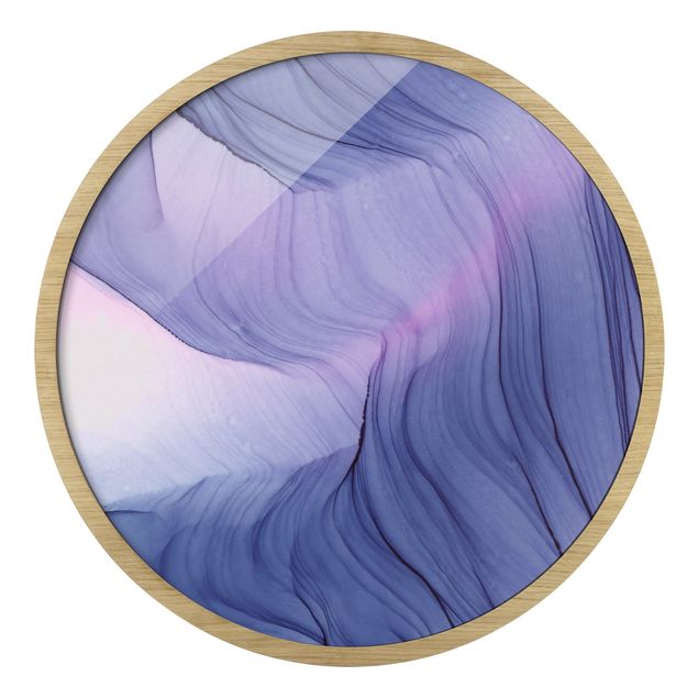 Circular framed print - Mottled Violet
