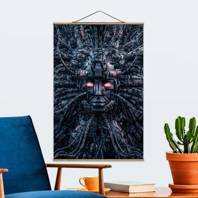 Fabric print with poster hangers - Human Machine - Portrait format 2:3