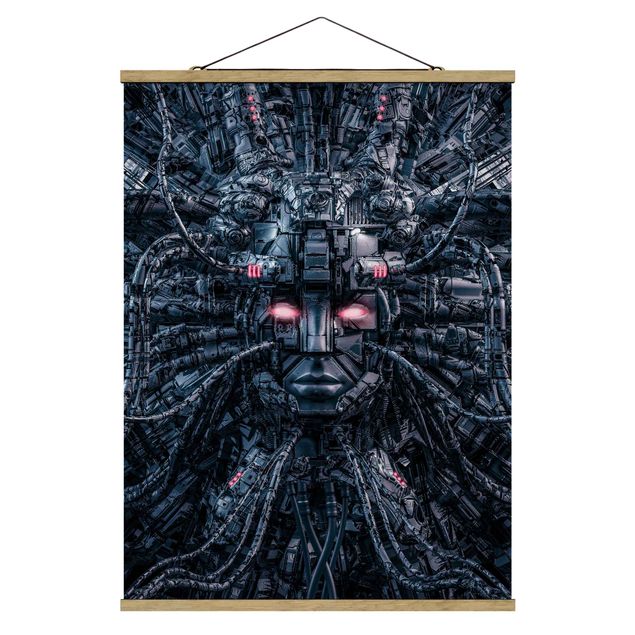Fabric print with poster hangers - Human Machine - Portrait format 3:4