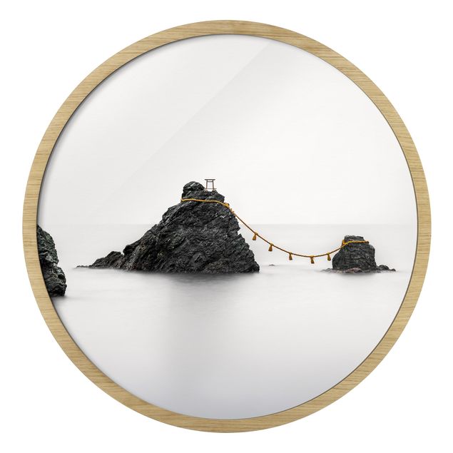 Circular framed print - Meoto Iwa -  The Married Couple Rocks