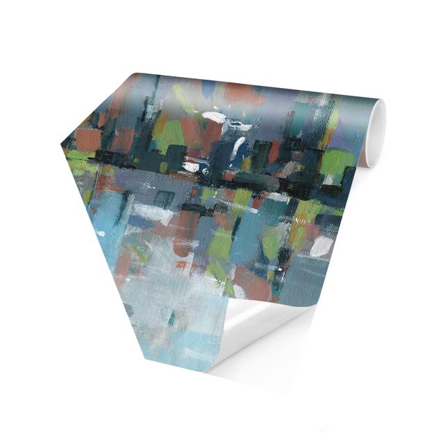 Self-adhesive hexagonal pattern wallpaper - Metro City I