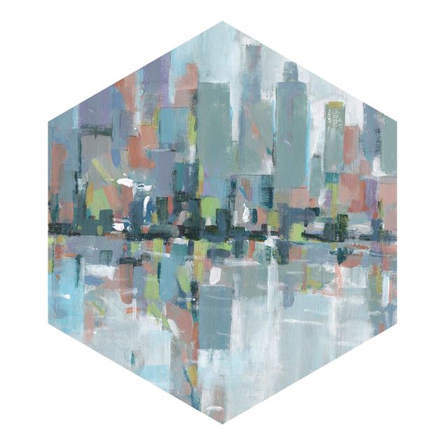 Self-adhesive hexagonal pattern wallpaper - Metro City I