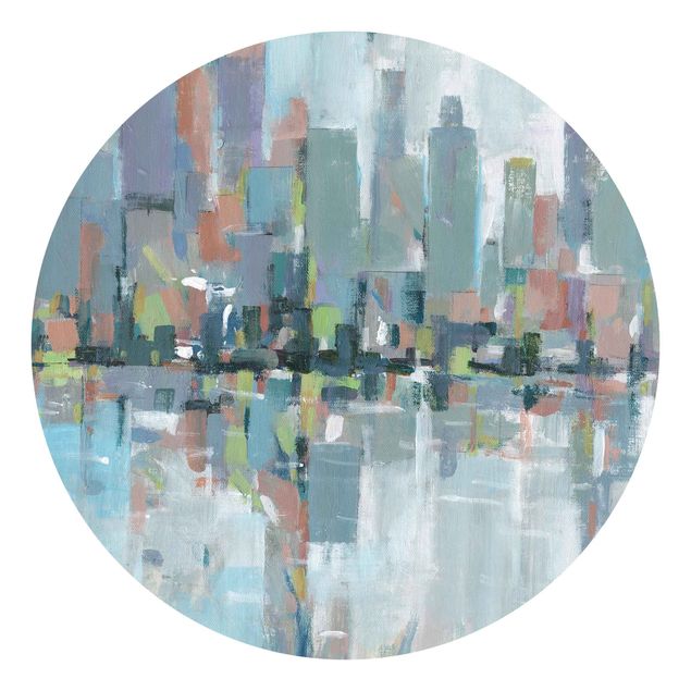 Self-adhesive round wallpaper - Metro City I