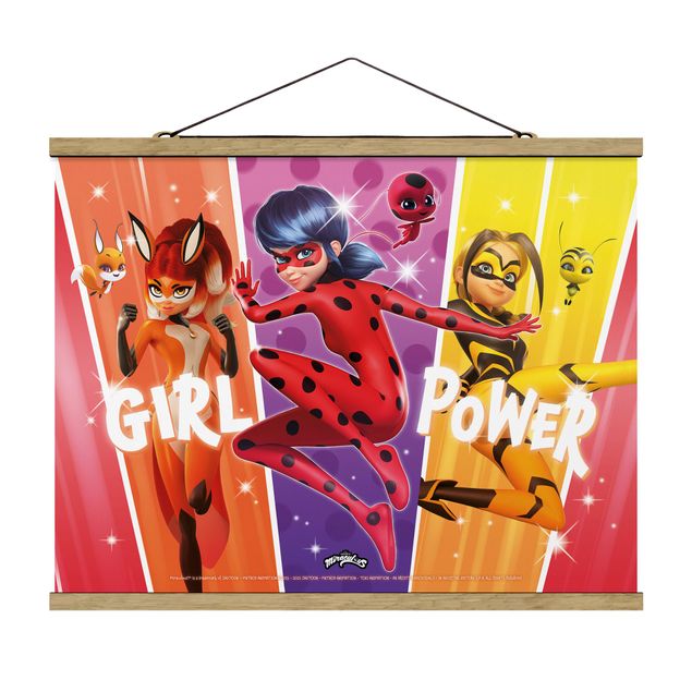 Fabric print with poster hangers - Miraculous Rainbow Girl Power - Landscape format 4:3