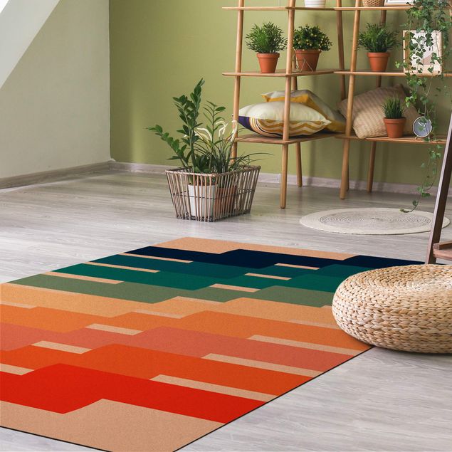 rainbow area rug Modern Rainbow Geometry