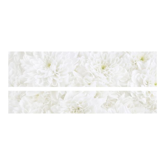 Adhesive film for furniture IKEA - Malm bed 180x200cm - Dahlias Sea Of Flowers White