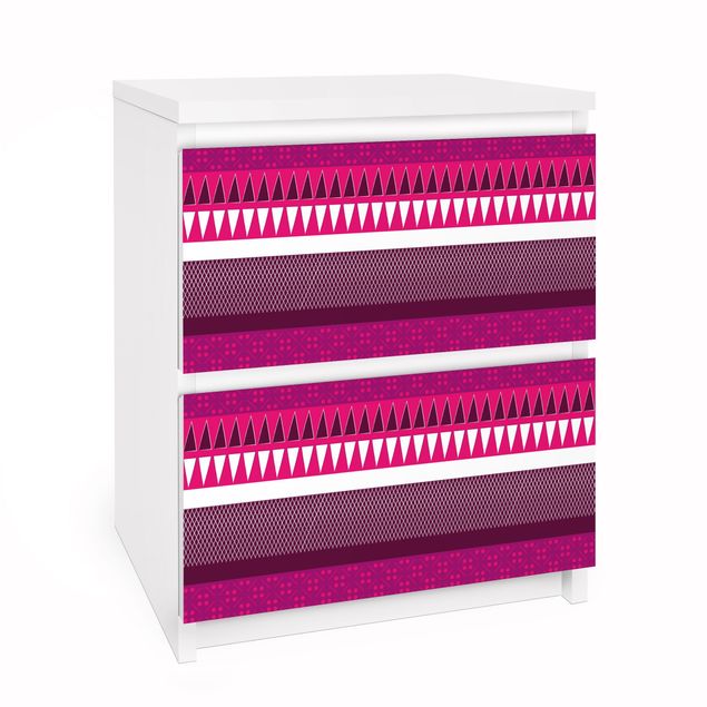 Adhesive film for furniture IKEA - Malm chest of 2x drawers - No.DS92 Dot Design Girly White