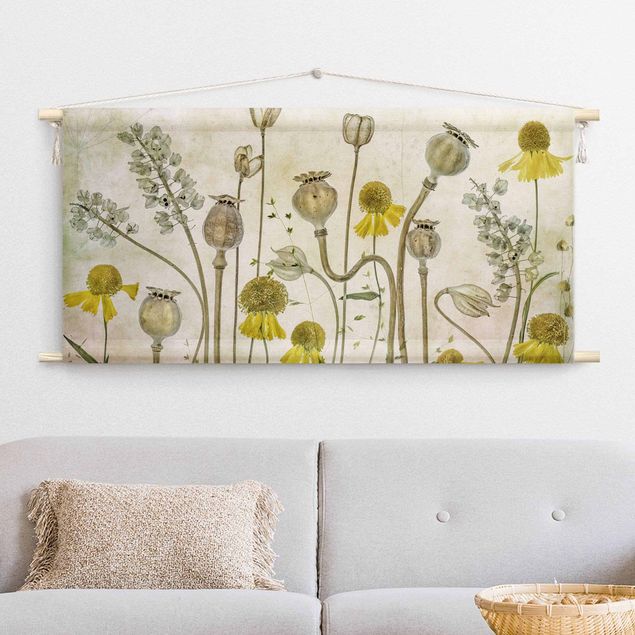tapestry wall hanging Poppy And Helenium