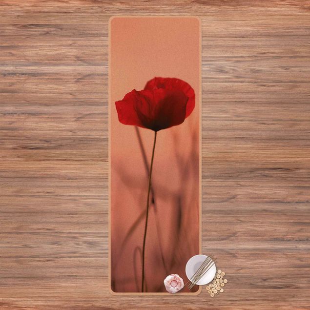 Yoga mat - Poppy Flower In Twilight