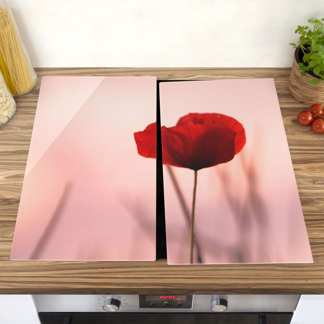 Stove top covers - Poppy Flower In Twilight