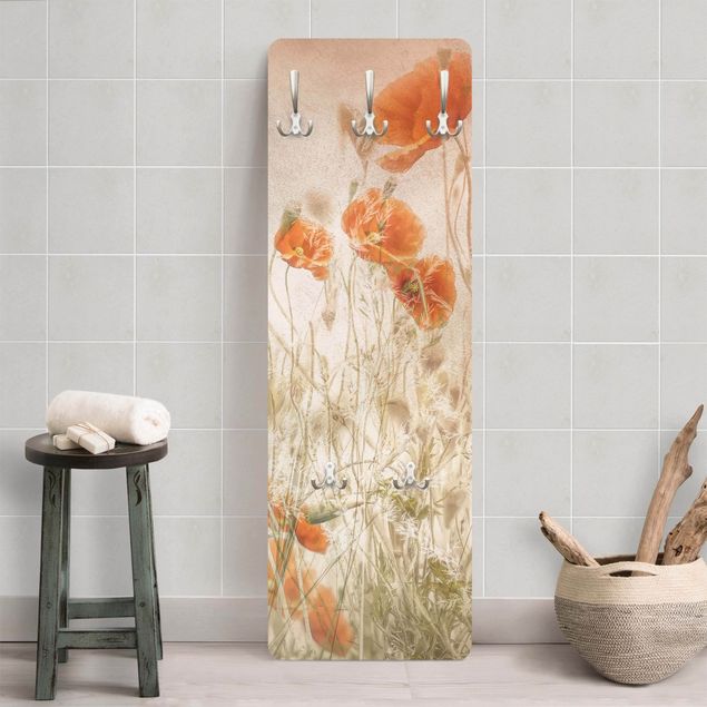 Coat rack modern - Poppy Flowers And Grasses In A Field