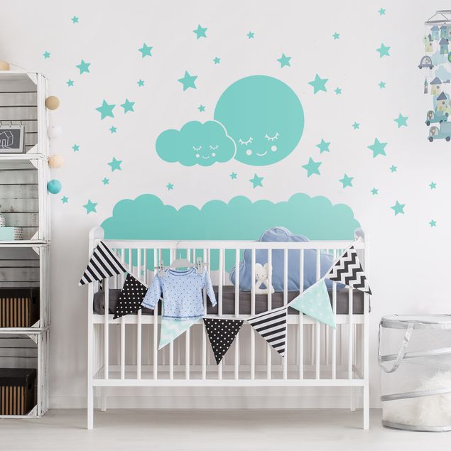 Wall decal Moon Cloud And Stars