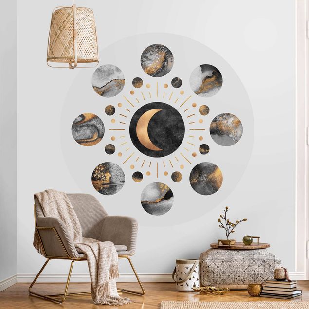 Wallpapers Moon Phases Abstract Gold