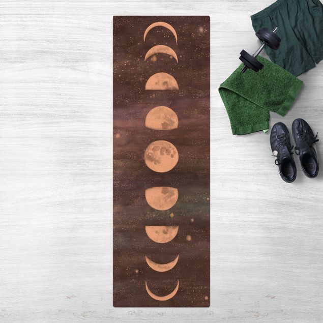 Runner rugs Moon Phases In Watercolour