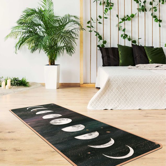 Yoga mat - Moon Phases In Watercolour