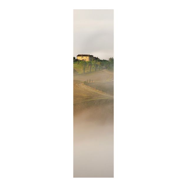 Sliding panel curtains set - Morning Fog In The Tuscany