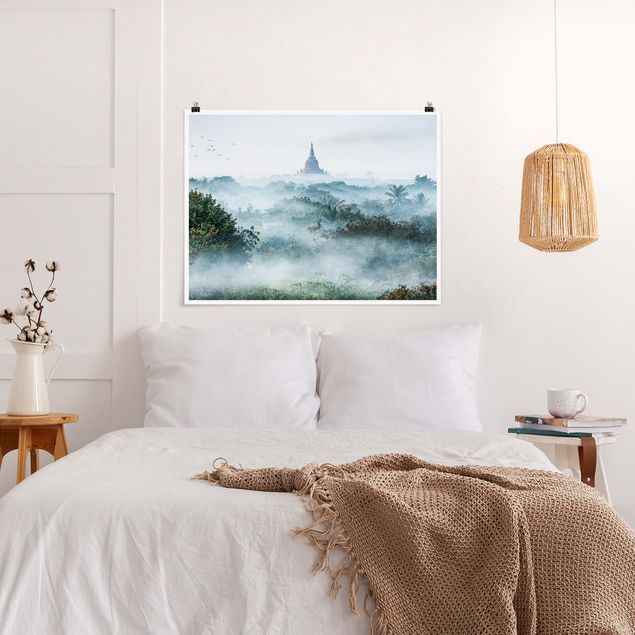 Poster - Morning Fog Over The Jungle Of Bagan