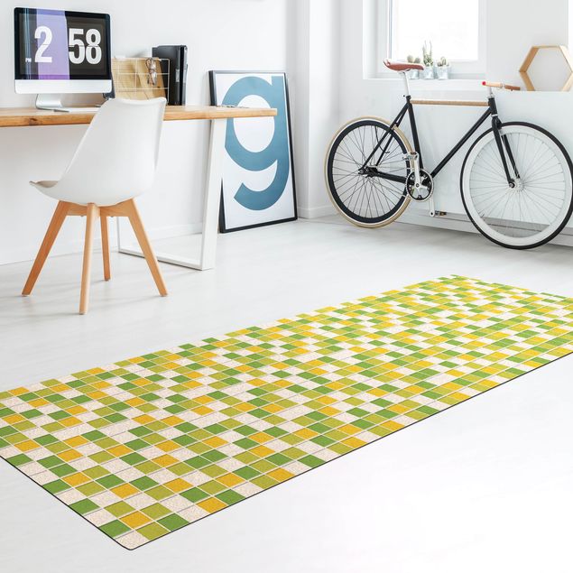 contemporary rugs Mosaic Tiles Spring Set