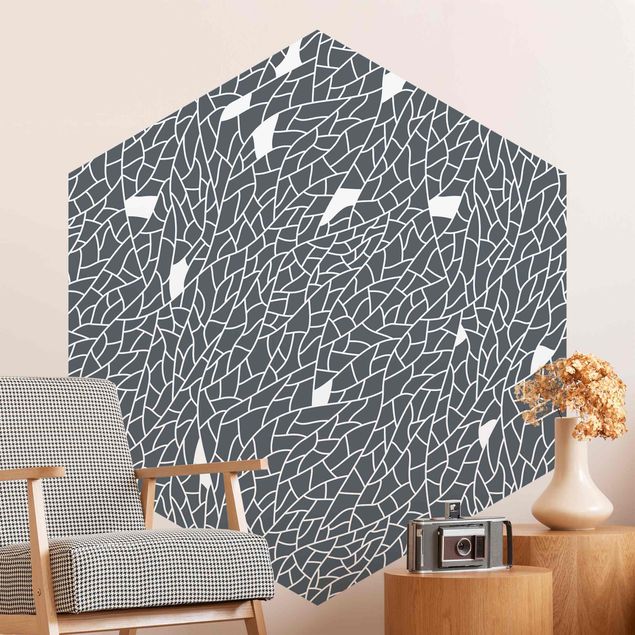 Wallpapers Mosaic Lines Pattern Gray Blue