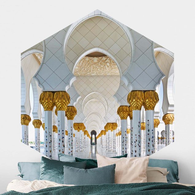 Hexagonal wallpapers Mosque In Abu Dhabi