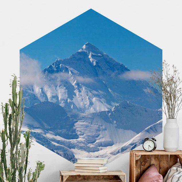 Self-adhesive hexagonal wall mural Mount Everest