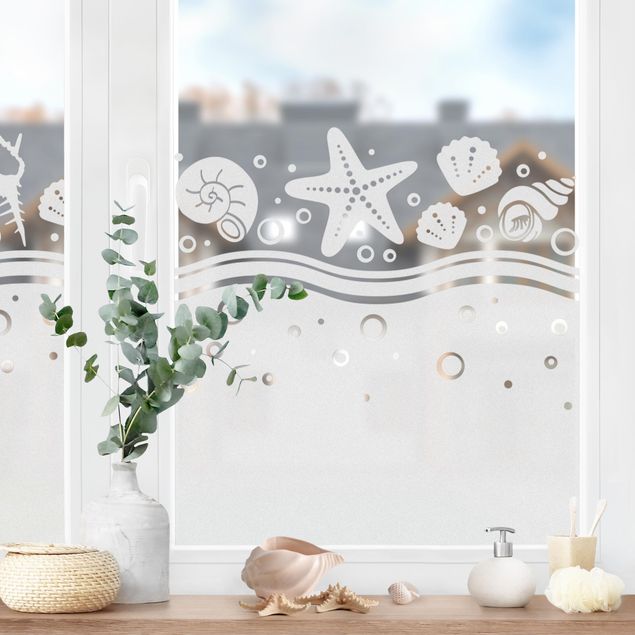 Window film - Mussels and waves border