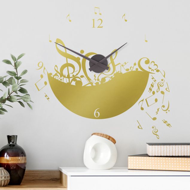 Wall stickers quotes Music clock