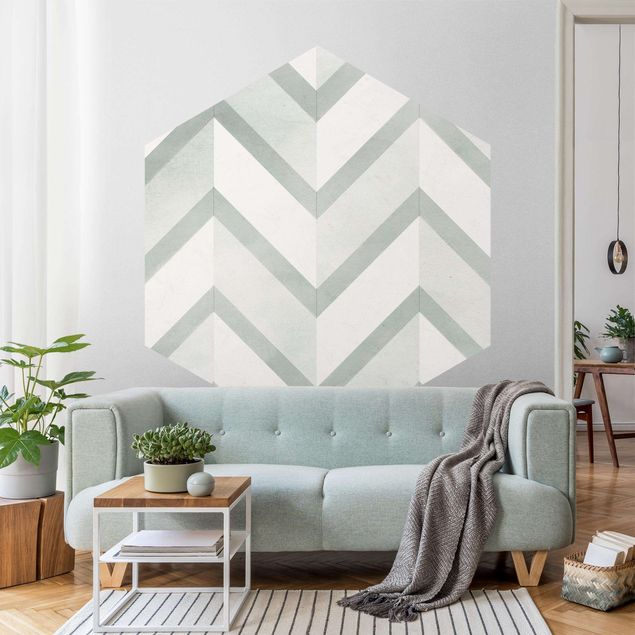 Self-adhesive hexagonal pattern wallpaper - Pattern Of Sea Glass