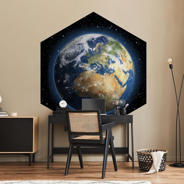Self-adhesive hexagonal pattern wallpaper - My Earth
